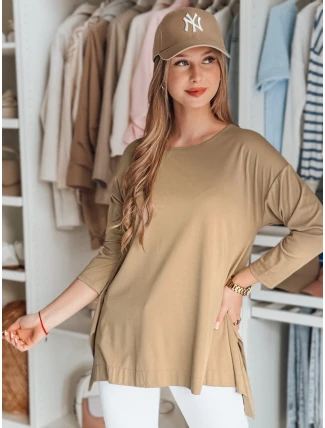 Dámska oversize maslová blúzka s príveskom COMFILA tmavohnedá FashionStreet RY2789 Dámska oversize maslová blúzka s príveskom COMFILA tmavohnedá FashionStreet RY2789