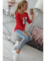 Blúzka s potlačou Originálna červená