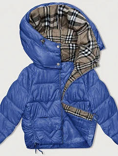 Dámska prechodná bunda s kockovanou podšívkou Cornflower Blue (842)