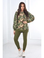 3dielna súprava Vresoviská blúzka, top a legíny khaki + zelená