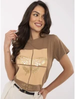 Tričko CLM TS 1704.85 svetlohnedé