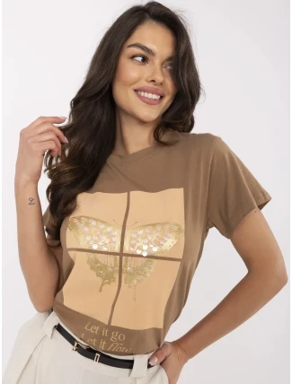 Tričko CLM TS 1704.85 svetlohnedé