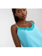 Dámsky top s čipkou 507650 svetlo modrý - FPrice