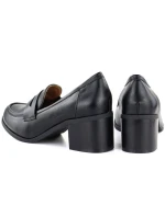 Čierne dámske topánky na podpätku M.Daszyński MR2201D-3A