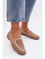 Dámské ploché kožené mokasíny světle hnědé Selisa