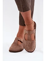 Dámské pantofle Mule z imitace semiše tmavě béžové Melvia