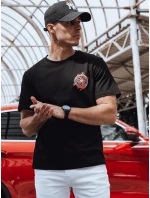 Pánske tričko s potlačou čierne FashionStreet RX5491 Pánske tričko s potlačou čierne FashionStreet RX5491