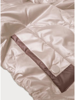 Svetlo béžová dámska bunda so šnúrkami na bokoch S'West (B8235-51)