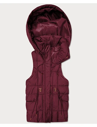 Dámska páperová bunda bez kapucne Goodlookin Burgundy (B8600-27) Dámska páperová bunda bez kapucne Goodlookin Burgundy (B8600-27)