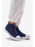 Damskie Wysokie Trampki Big Star DD274333 Granatowe