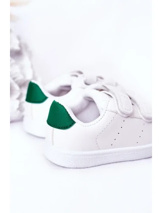 Detské tenisky so suchým zipsom bielo-zelené California Detské tenisky so suchým zipsom bielo-zelené California