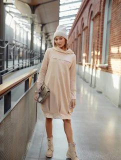 Dámske denné šaty FI 722 béžové - Fasardi