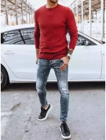 Pánsky klasický bordový sveter FashionStreet WX1933 Pánsky klasický bordový sveter FashionStreet WX1933