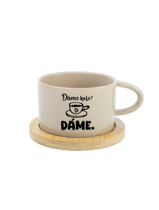DÁTE MI KÁVU? DÁTE MI. - krémový pohár s makrónkou 200 ml DÁTE MI KÁVU? DÁTE MI. - krémový pohár s makrónkou 200 ml