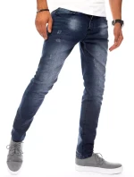 Pánske tmavomodré džínsové nohavice FashionStreet UX3826