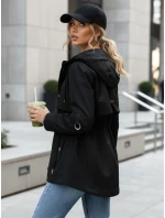 Dámska prechodná bunda s kapucňou čierna FashionStreet TY5626
