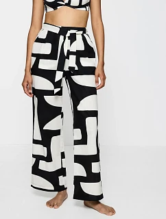 Dámske nohavice Summer Wear Trousers – BLACK – čierno-biele 0034 – TRIUMPH