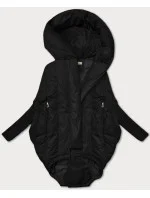 Dámska nadrozmerná bunda s pletenými rukávmi Way Mode Black (MY0580)
