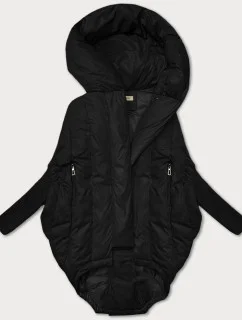 Dámska nadrozmerná bunda s pletenými rukávmi Way Mode Black (MY0580)