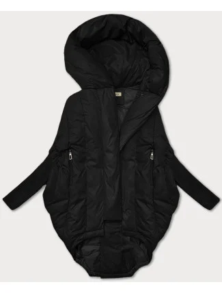 Dámska nadrozmerná bunda s pletenými rukávmi Way Mode Black (MY0580)