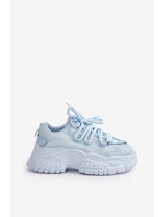 Sneakersy Damskie Na Masywnej Podeszwie Niebieskie Nevela