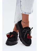 Dámske poltopánky s imitáciou semišových ozdôb Black Melonia Dámske poltopánky s imitáciou semišových ozdôb Black Melonia