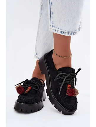 Dámske poltopánky s imitáciou semišových ozdôb Black Melonia Dámske poltopánky s imitáciou semišových ozdôb Black Melonia