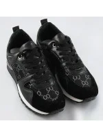 Čierne dámske tenisky adidasky so zvýšenou podrážkou (666-21)