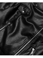 Krátka čierna bunda s golierom (11Z8039)