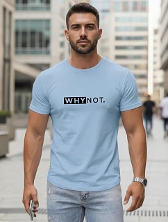 Pánske tričko s klasickou potlačou streetwear modré FashionStreet NX5122R