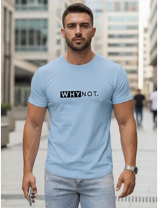 Pánske tričko s klasickou potlačou streetwear modré FashionStreet NX5122R