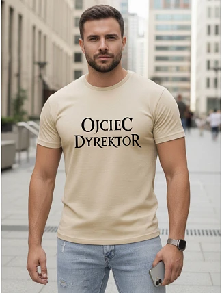 Pánske klasické tričko s nápisom bavlna béžová FashionStreet NX5144R