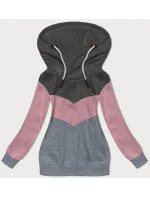 Dámska trojfarebná mikina graphite pink-grey (2303) Dámska trojfarebná mikina graphite pink-grey (2303)