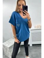 Bavlnená blúzka s džínsovým vreckom