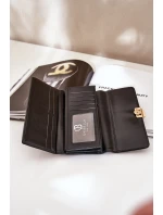 Eko Skórzany Gładki Portfel Damski Czarny Erolia