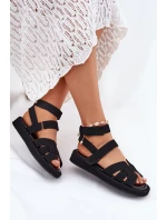 Sandały Damskie Z Rzepami Czarne Uvissa