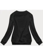 Čierna dámska tepláková mikina s potlačou (26005)