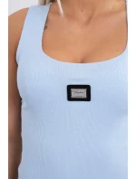 Rebrovaná blúzka s blúzkou modrá