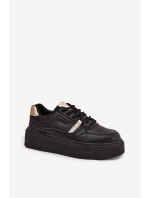 Damskie Sneakersy Na Platformie Big Star SS274360 Czarne