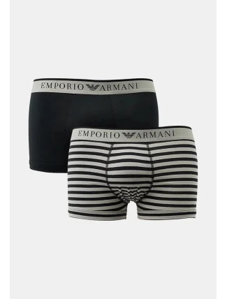 Pánske boxerky 2Pack 111210 4R542 Black/Stripe - Emporio Armani