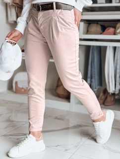 Dámske nohavice chinos s opaskom MODELA ružová FashionStreet UY2569