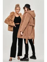 Hnedá dámska bunda "baránok" (GSQ2229)