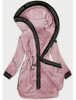 Bledo ružová tenká dámska bunda s ozdobnou lemovkou (B8141-81)