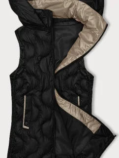 Čierna dámska vesta s ozdobným prešívaním S'West (B8338-1)