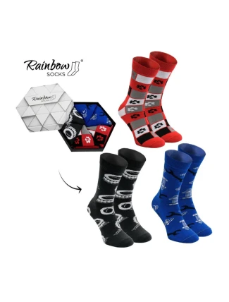 Skarpetki Rainbow Socks Dla Fana Motoryzacji 3 Pary