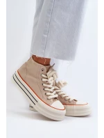 Trampki Damskie Na Platformie Beżowe Aineri Trampki Damskie Na Platformie Beżowe Aineri