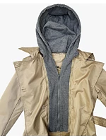 Klasický trenčkot s odnímateľnou kapucňou Goodlookin tmavo béžový (T2-2252#-5) Klasický trenčkot s odnímateľnou kapucňou Goodlookin tmavo béžový (T2-2252#-5)