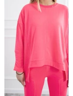 Sada s oversize blúzkou ružová neónová