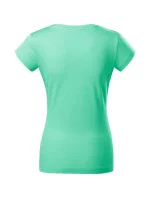 Tričko Fit s výstrihom do V mätovej farby