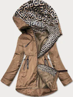 Béžovo-ťavia dámska bunda pre prechodné obdobie (B8037-12046)